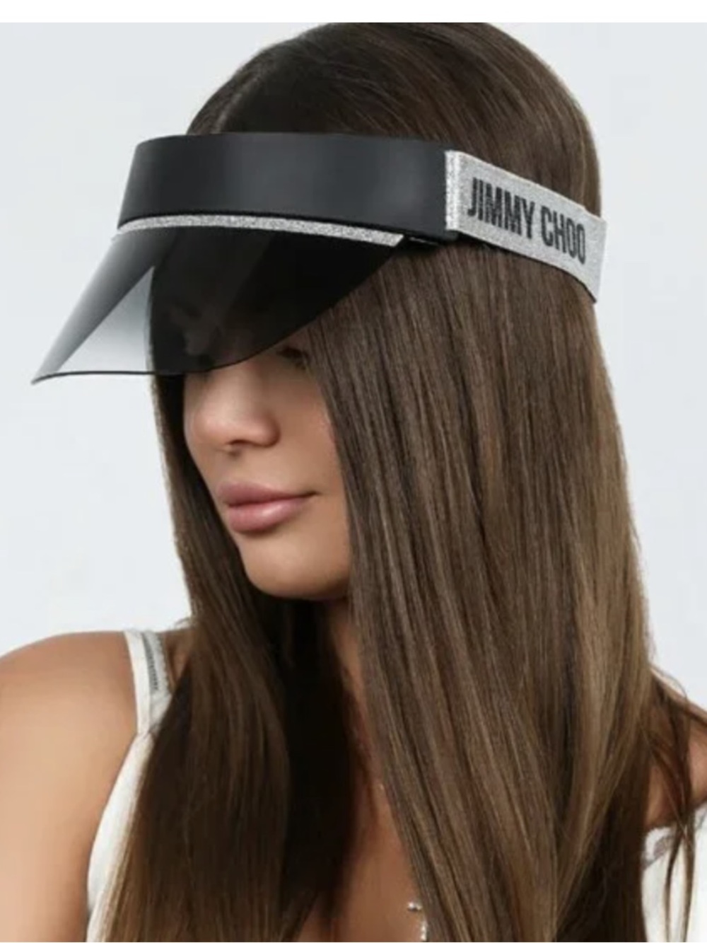 Jimmy Choo Calix BSC Visor Women's Black Silver/Grey Gradient